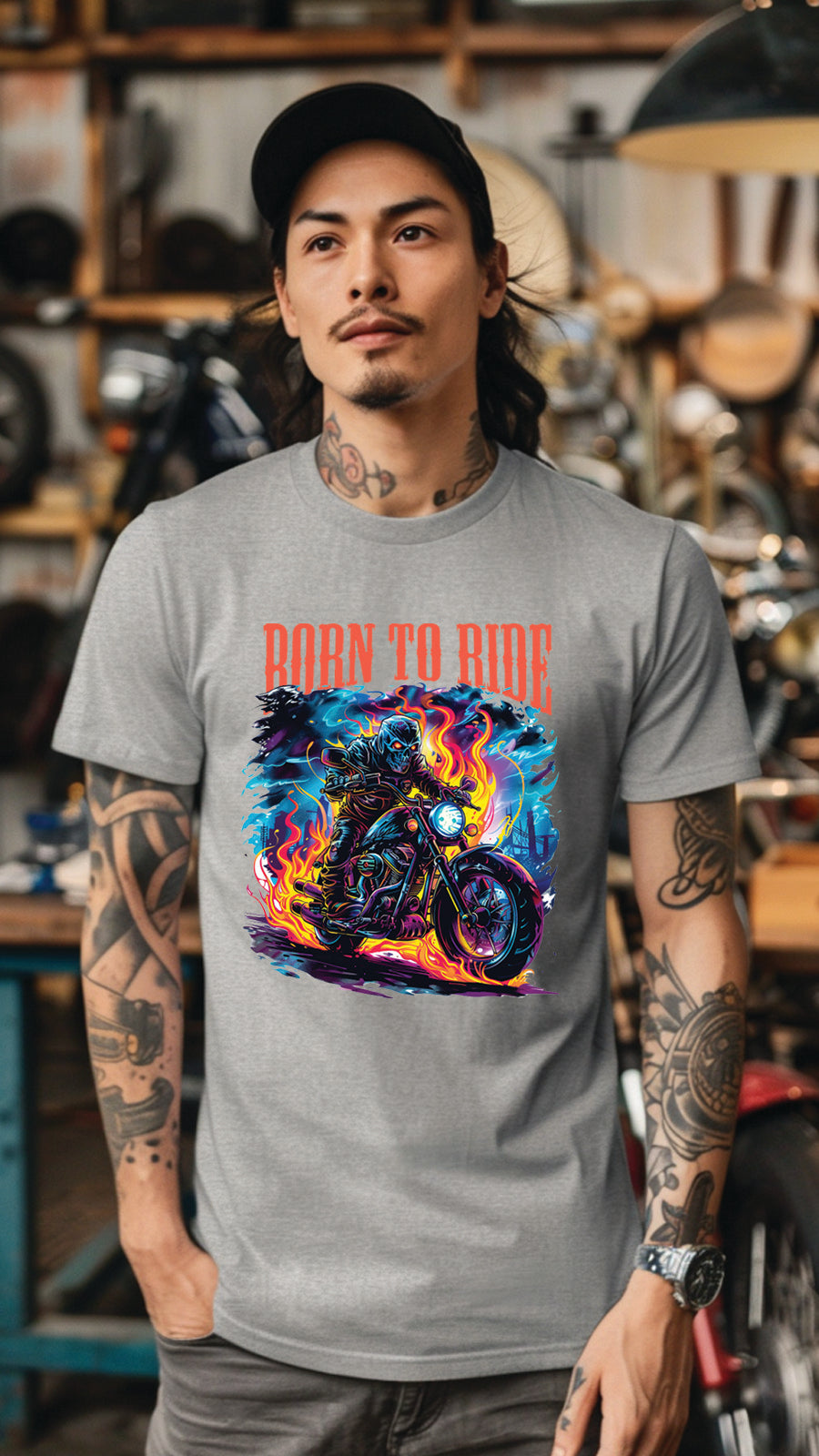 Born to Ride Motorcycle T-Shirt – Stylish Unisex Tee for Passionate Riders-MOT03