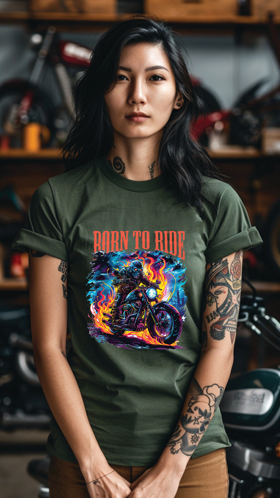 Born to Ride Motorcycle T-Shirt – Stylish Unisex Tee for Passionate Riders-MOT03
