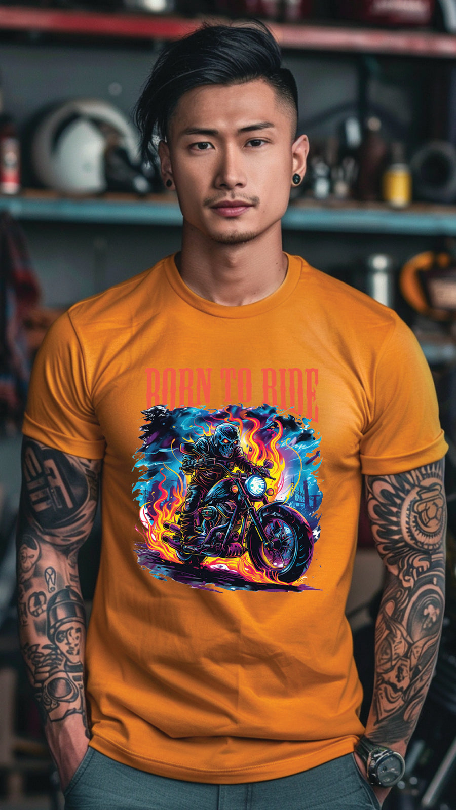 Born to Ride Motorcycle T-Shirt – Stylish Unisex Tee for Passionate Riders-MOT03