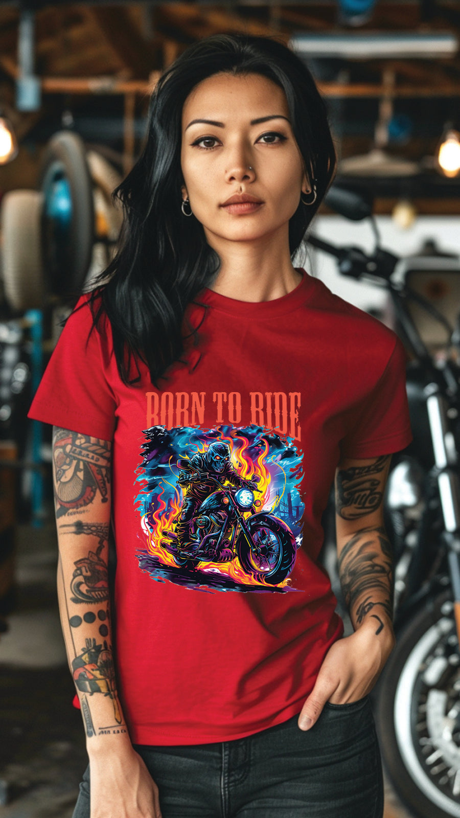 Born to Ride Motorcycle T-Shirt – Stylish Unisex Tee for Passionate Riders-MOT03