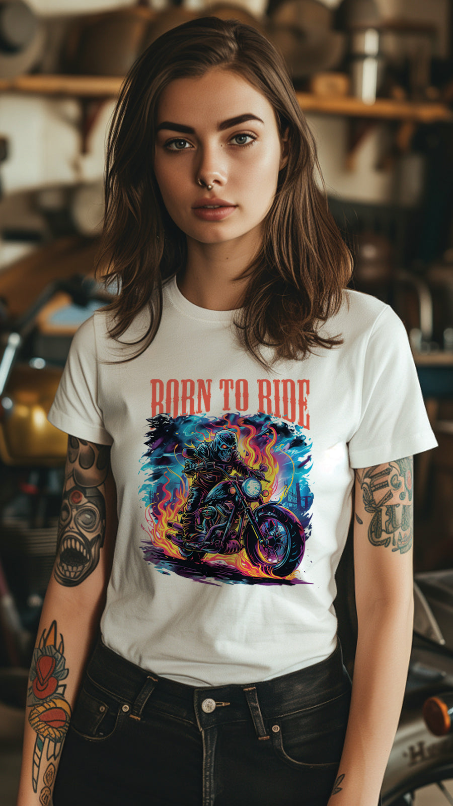 Born to Ride Motorcycle T-Shirt – Stylish Unisex Tee for Passionate Riders-MOT03