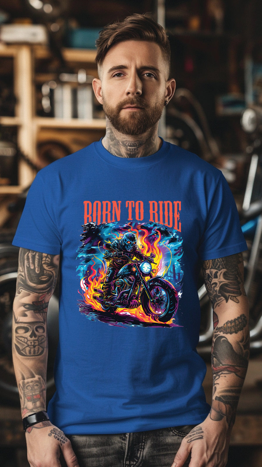 Born to Ride Motorcycle T-Shirt – Stylish Unisex Tee for Passionate Riders-MOT03