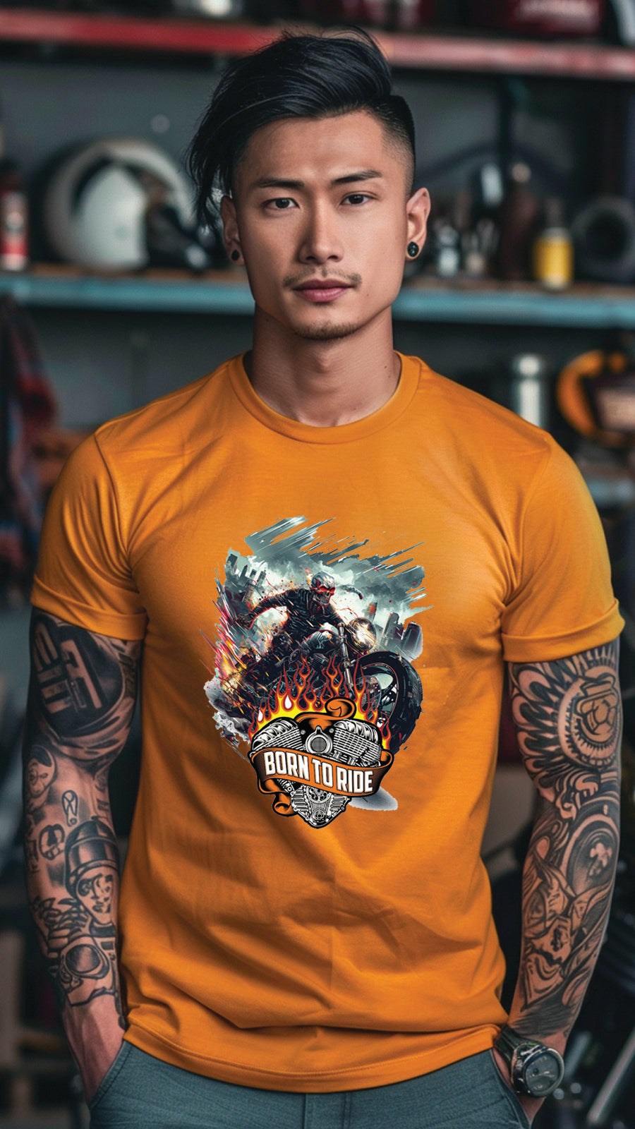 Born to Ride Motorcycle T-Shirt – Stylish Unisex Tee for Passionate Riders-MOT04