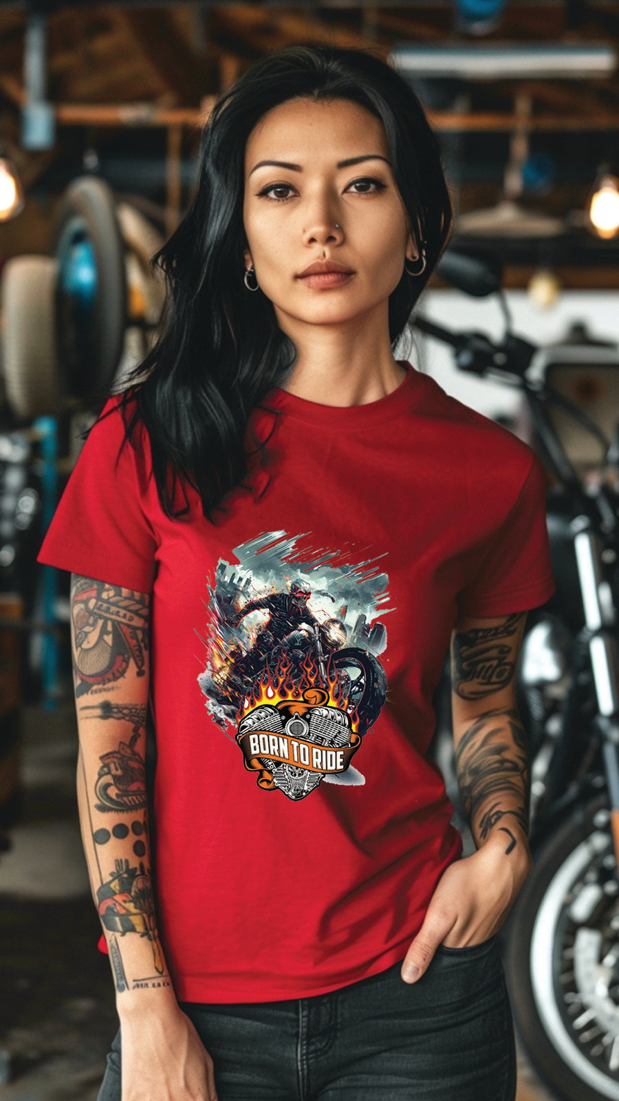 Born to Ride Motorcycle T-Shirt – Stylish Unisex Tee for Passionate Riders-MOT04