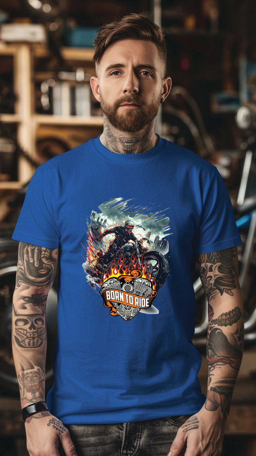Born to Ride Motorcycle T-Shirt – Stylish Unisex Tee for Passionate Riders-MOT04