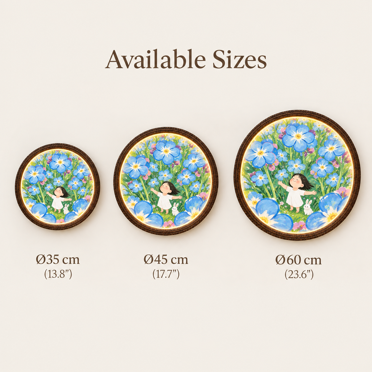 Round Floral LED Wall Art Light – Illuminated Decorative Wall Lamp