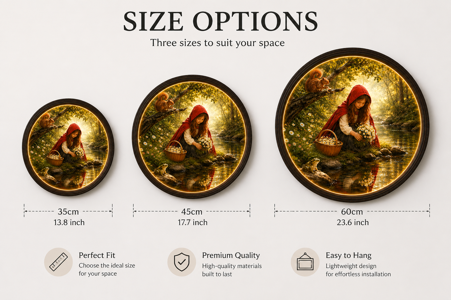 Enchanted Woodland Girl LED Wall Art – Rustic Fairy Tale Home Decor