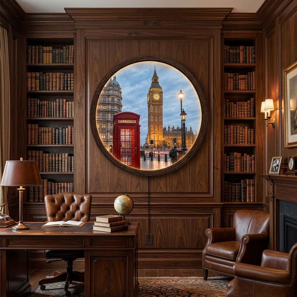 London Cityscape Round LED Wall Art – Illuminated British Landmark Home Decor