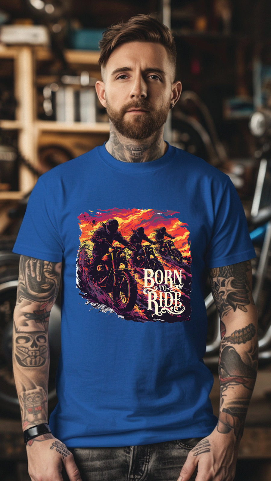 Born to Ride Motorcycle T-Shirt – Stylish Unisex Tee for Passionate Riders-MOT01