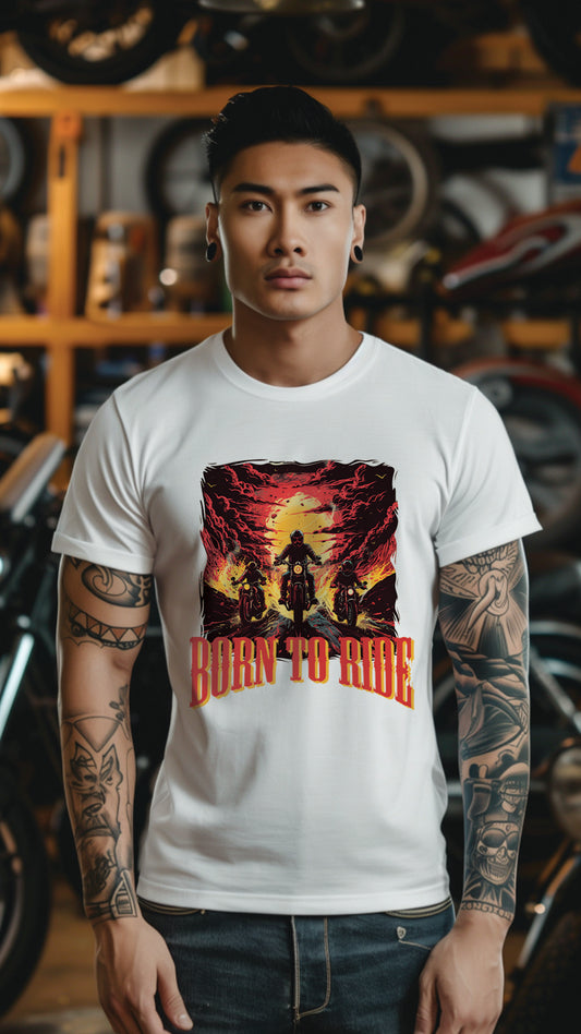 Born to Ride Motorcycle T-Shirt – Stylish Unisex Tee for Passionate Riders-MOT02