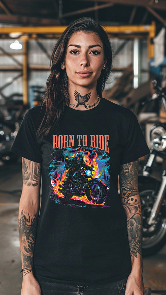 Born to Ride Motorcycle T-Shirt – Stylish Unisex Tee for Passionate Riders-MOT03